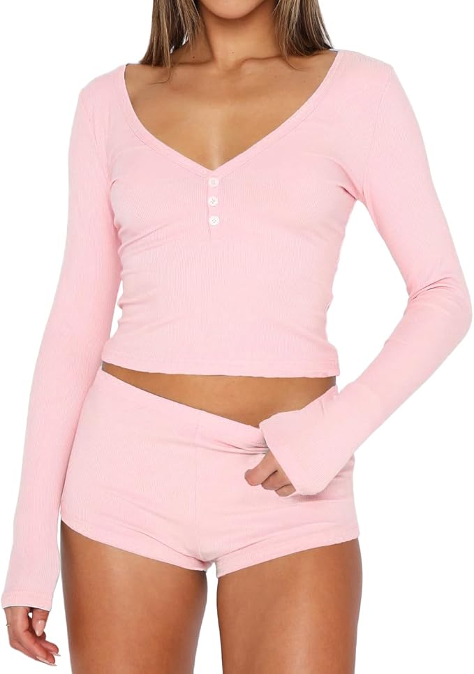 vneck pajama set